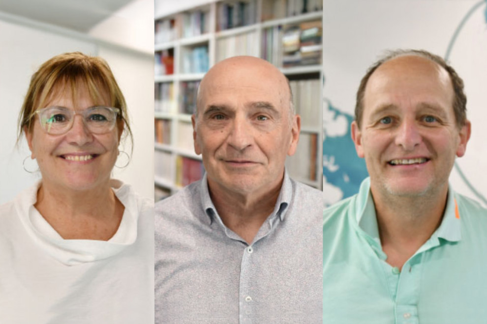 Nous membres de la Comissió Aloy: Núria Viladés, Ricard Bahí i Alburquerque i Jordi Lorente Servitja