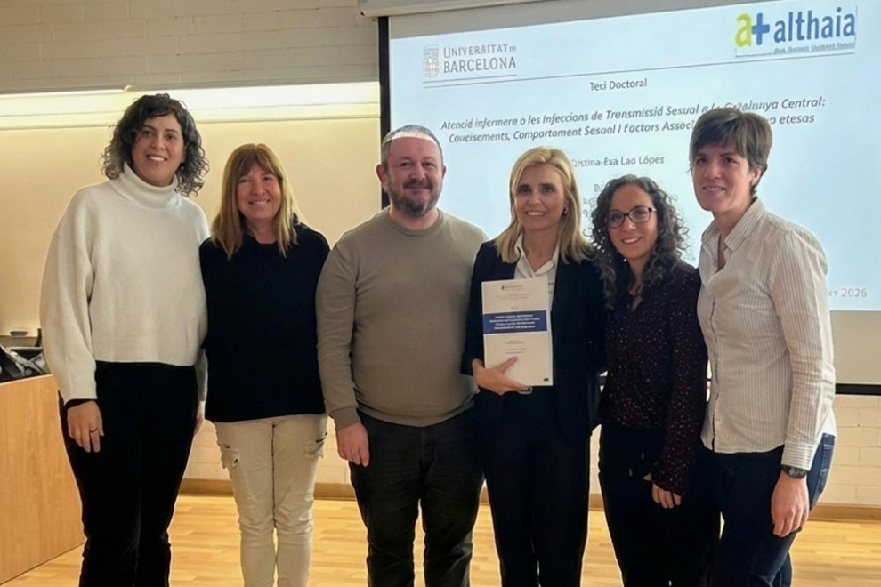 Cristina-Eva Lao amb membres de l'equip d'Infermeria d'UManresa