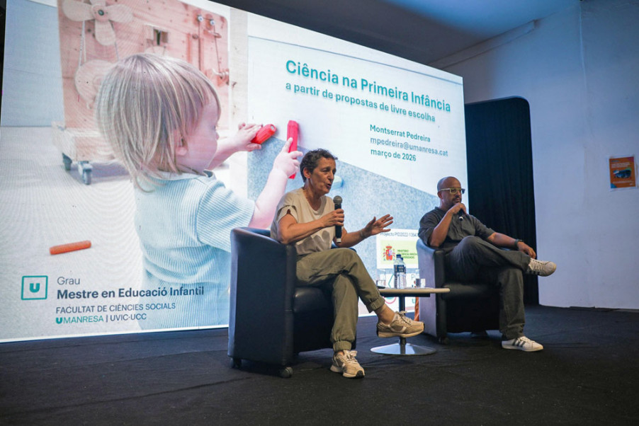 Montserrat Pedreira durant una de les intervencions que va fer al Brasil